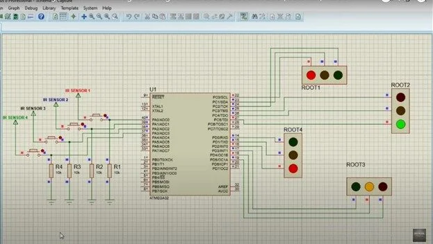 Density-Based Traffic Light Control in Atmega32 and Atmel studio 7