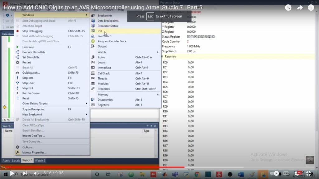 add cnic digits to an avr microcontroller input output port