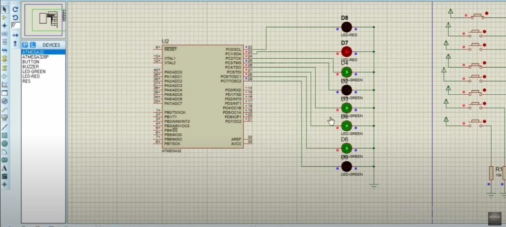 add cnic digits to an avr microcontroller output proteus