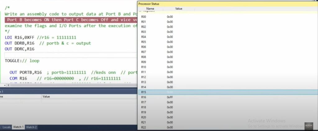 ports and flags in atmega32 understanding