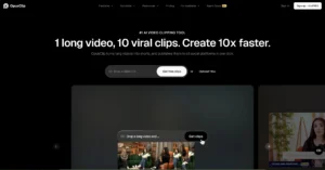 OpusClip AI review showing dashboard interface